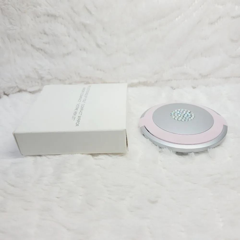 Vtg Avon 2005 Reflections Of You Double Compact Pink Mirror 3 Inch Jeweled New